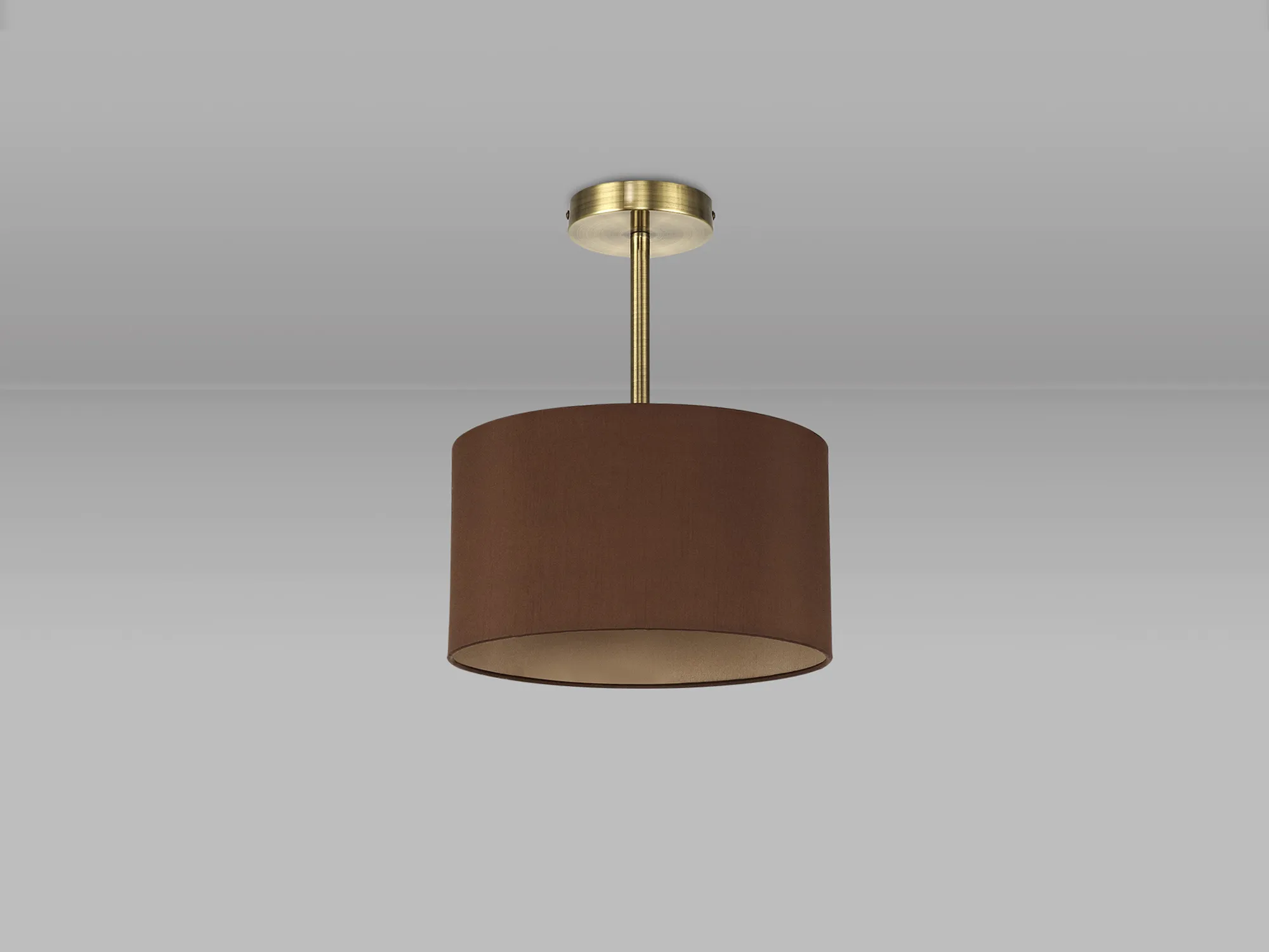 Baymont 30cm Semi Flush 1 Light Antique Brass; Raw Cocoa/Grecian Bronze DK0162  Deco Baymont AB RC